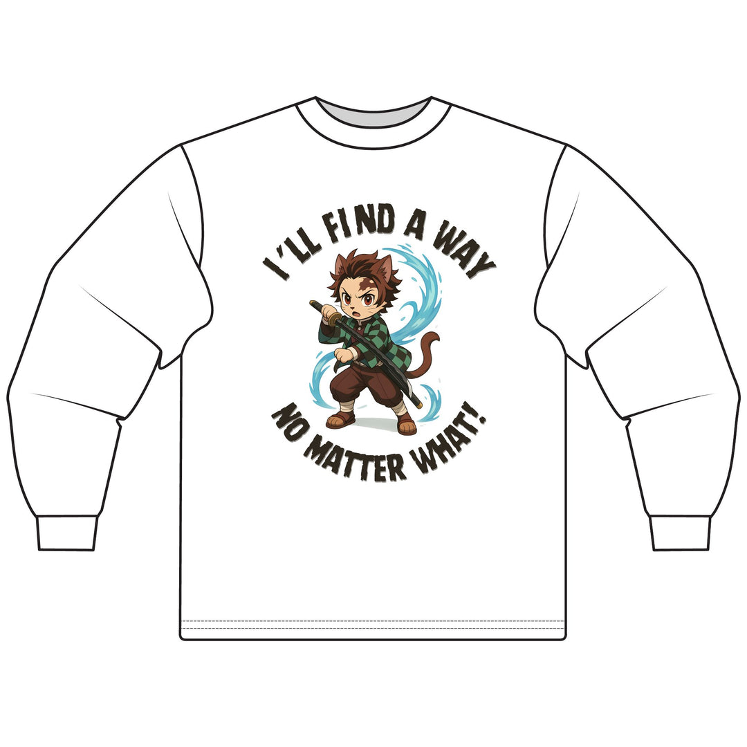 Inspirational Animated Character Long Sleeve T-Shirt - Perfect for Fans, Gifts, Motivational Wear, Casual Style, Everyday Comfort