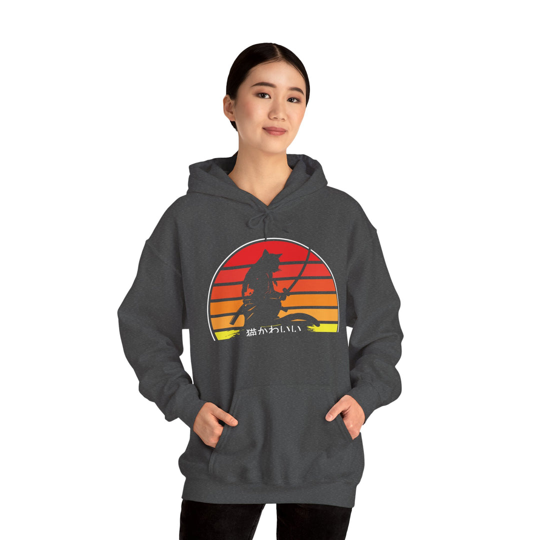 Samurai Cat Sunset Hoodie