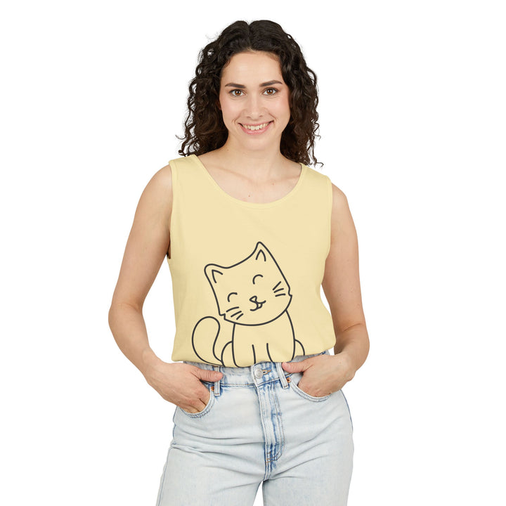 Funny Cat Tank Top, Summer Tee, Gifts for Cat Lovers, Cute Animal Apparel, Relaxing Casual Wear, Women's Funny Shirt