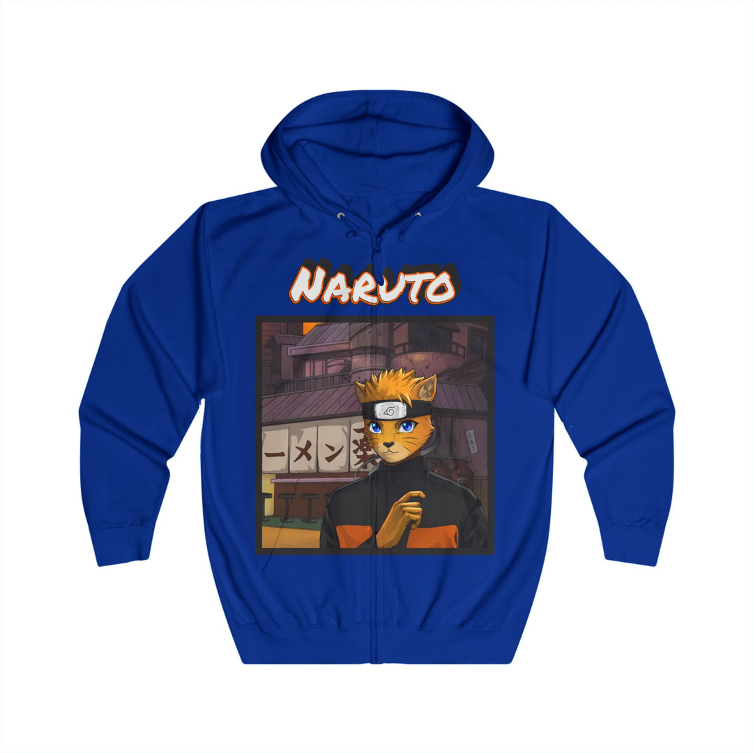 Naruto Cat Unisex Full Zip Hoodie