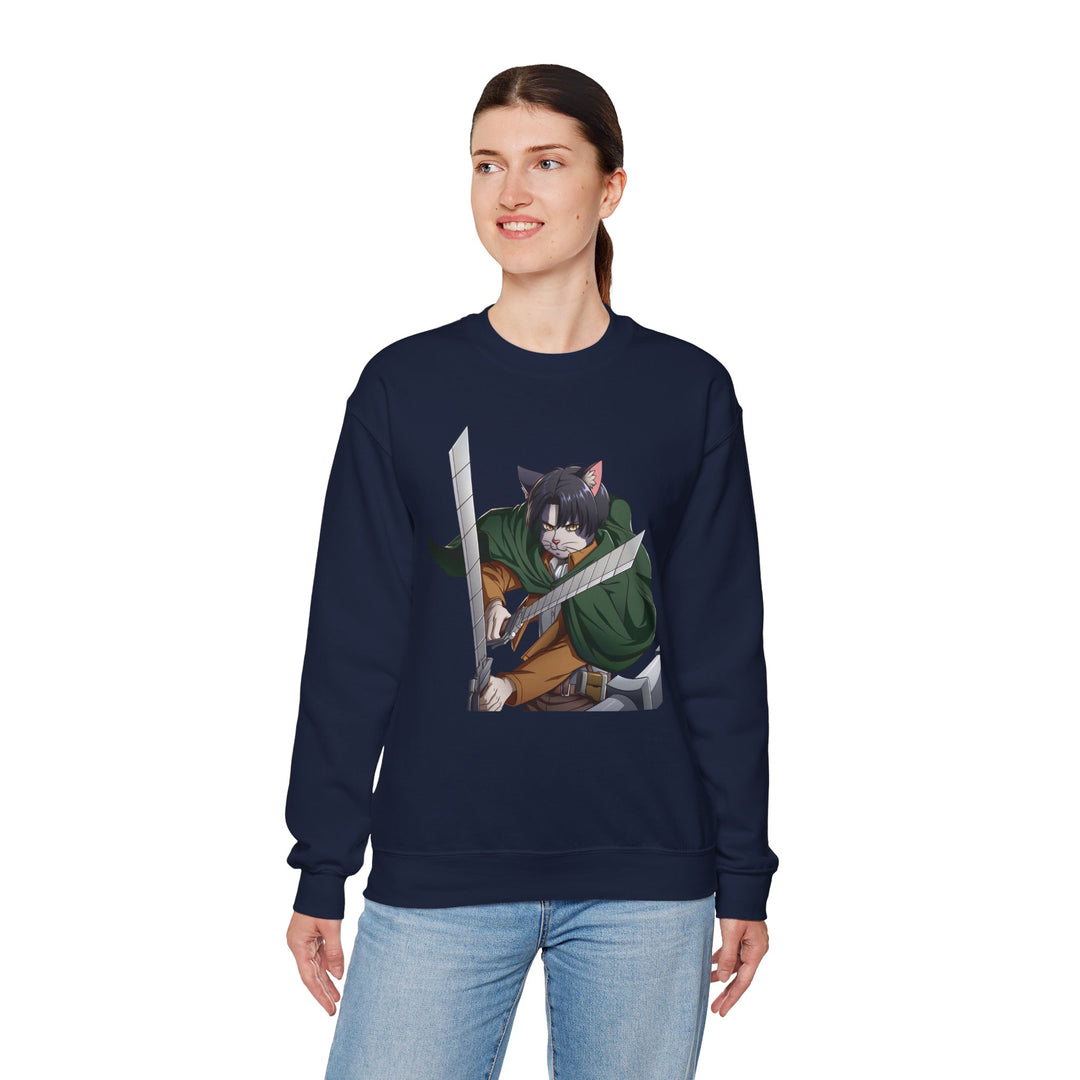 Anime-Inspired Cat Warrior Crewneck Sweatshirt, Cozy Unisex Sweatshirt, Gift for Anime Lovers, Perfect for Fall and Winter, Cute [...]