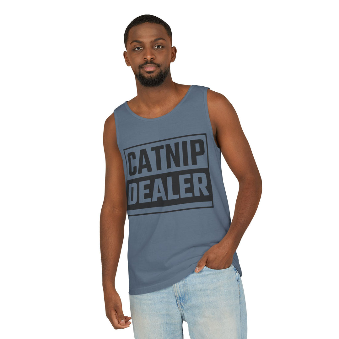 Catnip Dealer Tank Top, Funny Pet Lover Gift, Summer Sleepwear, Cat Mom Shirt, Unisex Casual Wear
