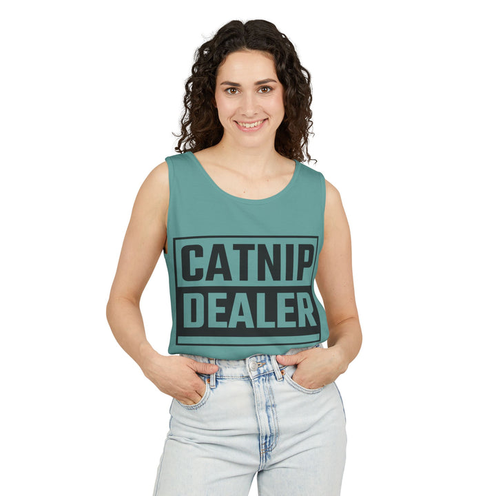 Catnip Dealer Tank Top, Funny Pet Lover Gift, Summer Sleepwear, Cat Mom Shirt, Unisex Casual Wear