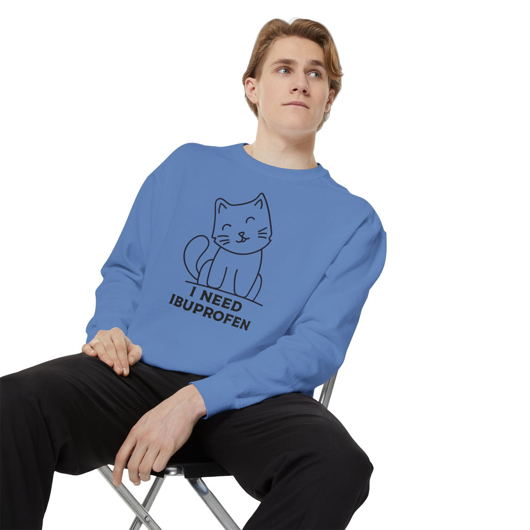 Cat-Themed Sweatshirt Featuring a Playful and Adorable Ghost Cat Holding a Candy Basket Cozy Gift for Cat Lovers Cute Animal Sweatshirt Funny Pet Apparel