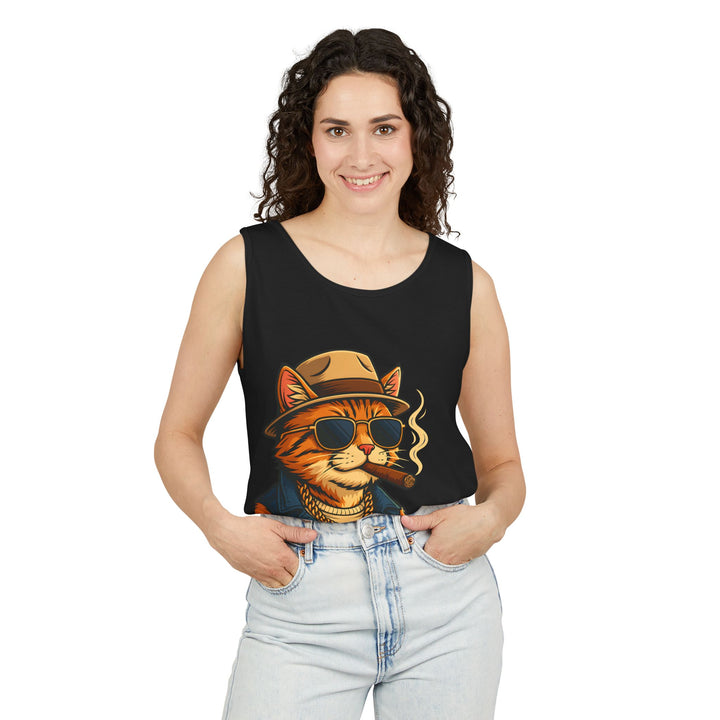 Cool Cat Unisex Tank Top - Funny Cat Graphic Tee, Summer Wear, Gift for Cat Lovers, Beach Party Essential, Casual Streetwear