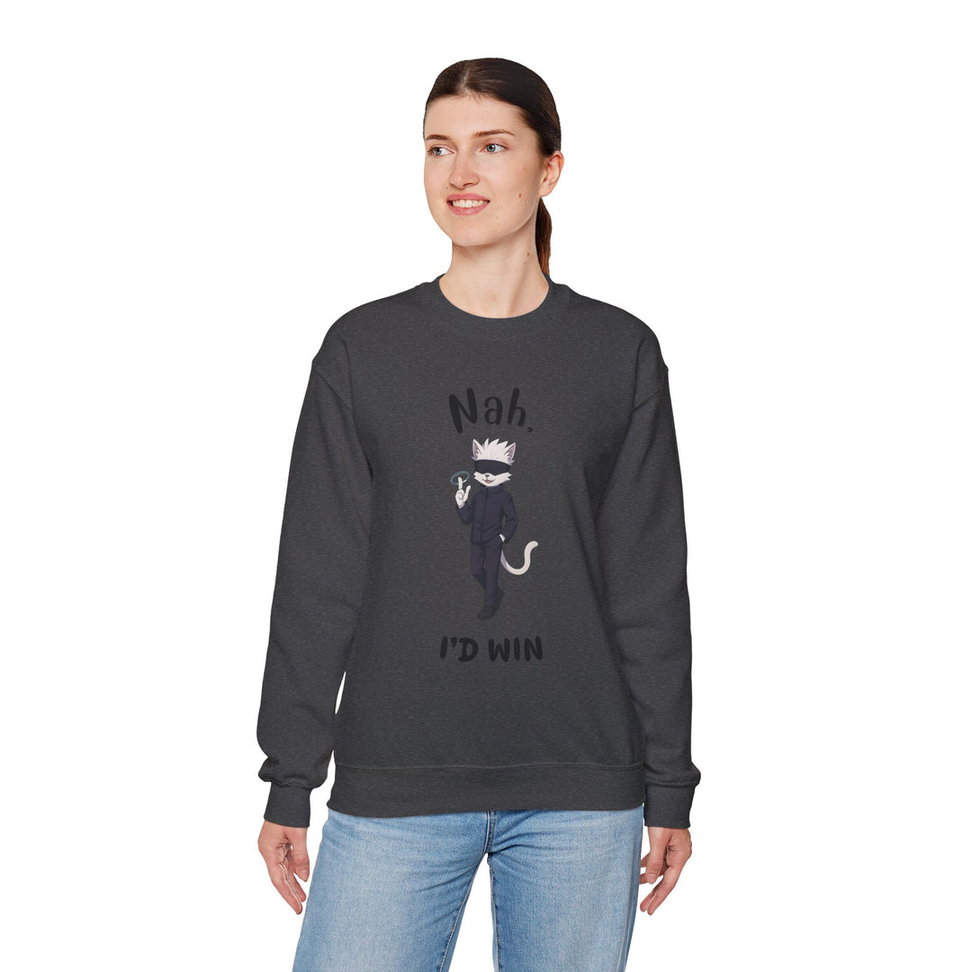 Cool Cat Sweatshirt, Funny Sweatshirt, Gift for Cat Lovers, Casual Outfit, Unisex Crewneck Sweatshirt, Unique Design