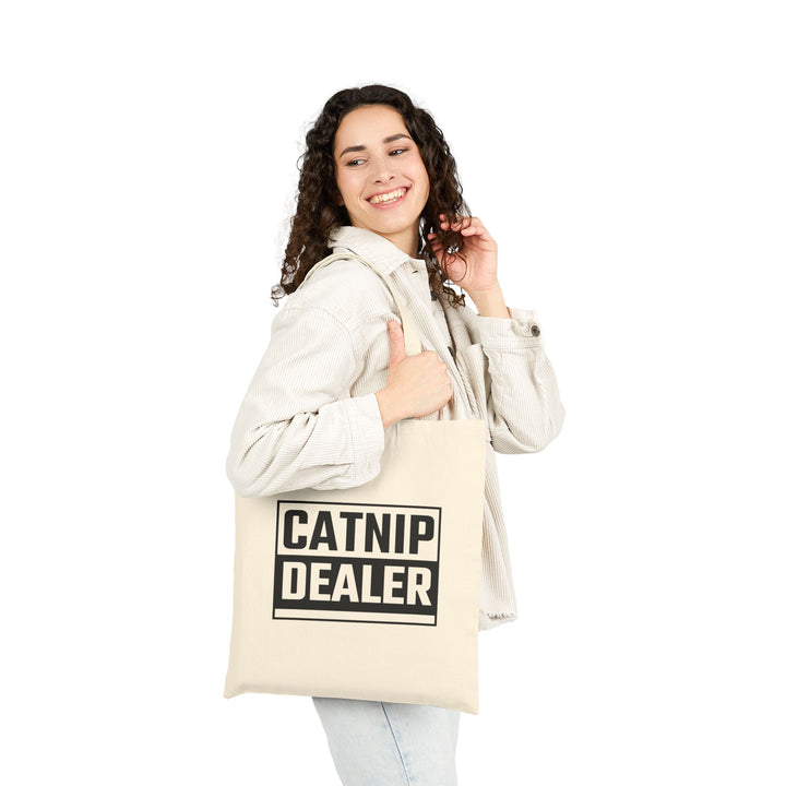 Funny Catnip Dealer Tote Bag, Eco-Friendly Shopping Bag, Pet Lover Gift, Reusable Grocery Tote, Cat Mom Accessory, Lightweight Everyday Bag