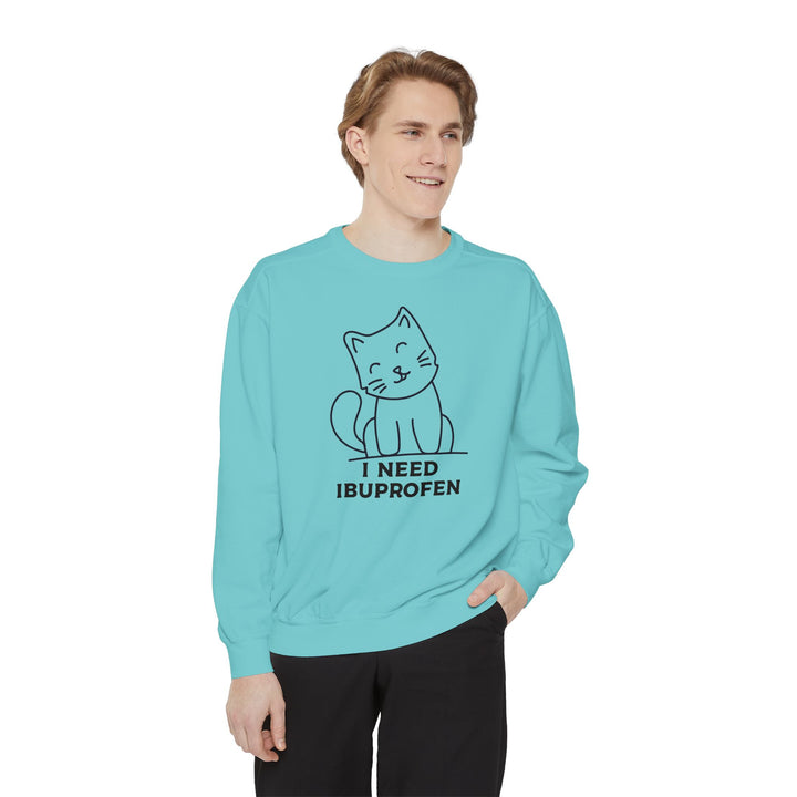 Cat-Themed Sweatshirt Featuring a Playful and Adorable Ghost Cat Holding a Candy Basket Cozy Gift for Cat Lovers Cute Animal Sweatshirt Funny Pet Apparel