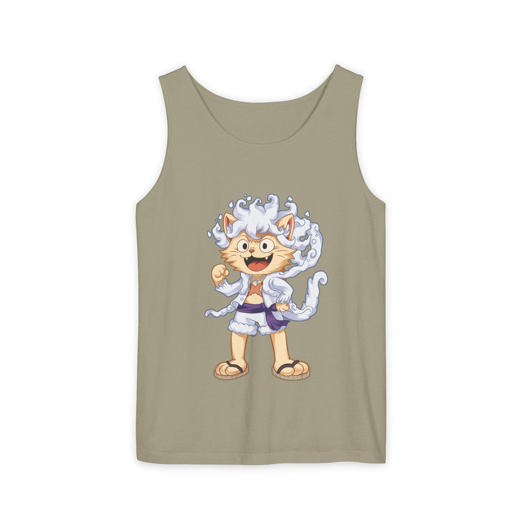 Whimsical Cat Tank Top, Unisex Funny Summer Shirt, Lightweight Graphic Top, Gift for Cat Lovers, Perfect for Beach Days, Casual Comfort Wear
