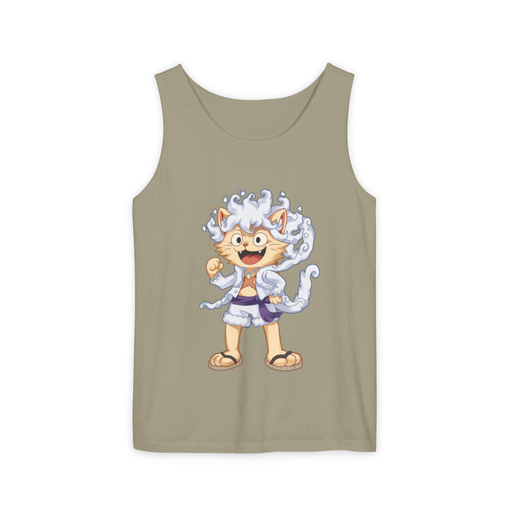 Whimsical Cat Tank Top, Unisex Funny Summer Shirt, Lightweight Graphic Top, Gift for Cat Lovers, Perfect for Beach Days, Casual Comfort Wear