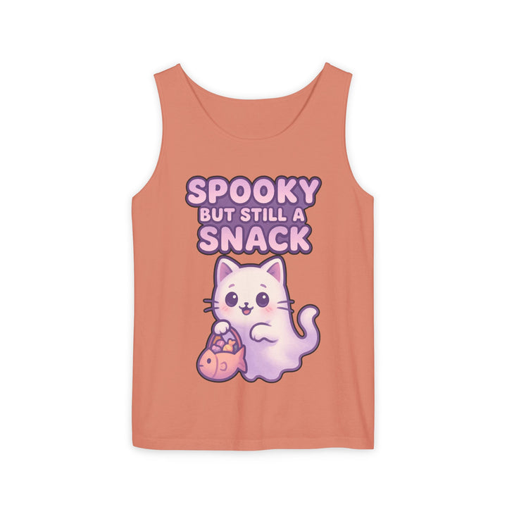 Spooky Snack Unisex Tank Top, Cute Cat Shirt, Halloween Apparel, Casual Wear, Gift for Cat Lovers, Summer Style