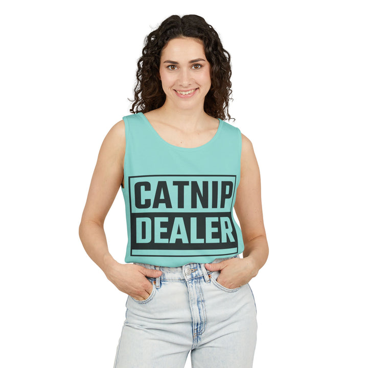 Catnip Dealer Tank Top, Funny Pet Lover Gift, Summer Sleepwear, Cat Mom Shirt, Unisex Casual Wear