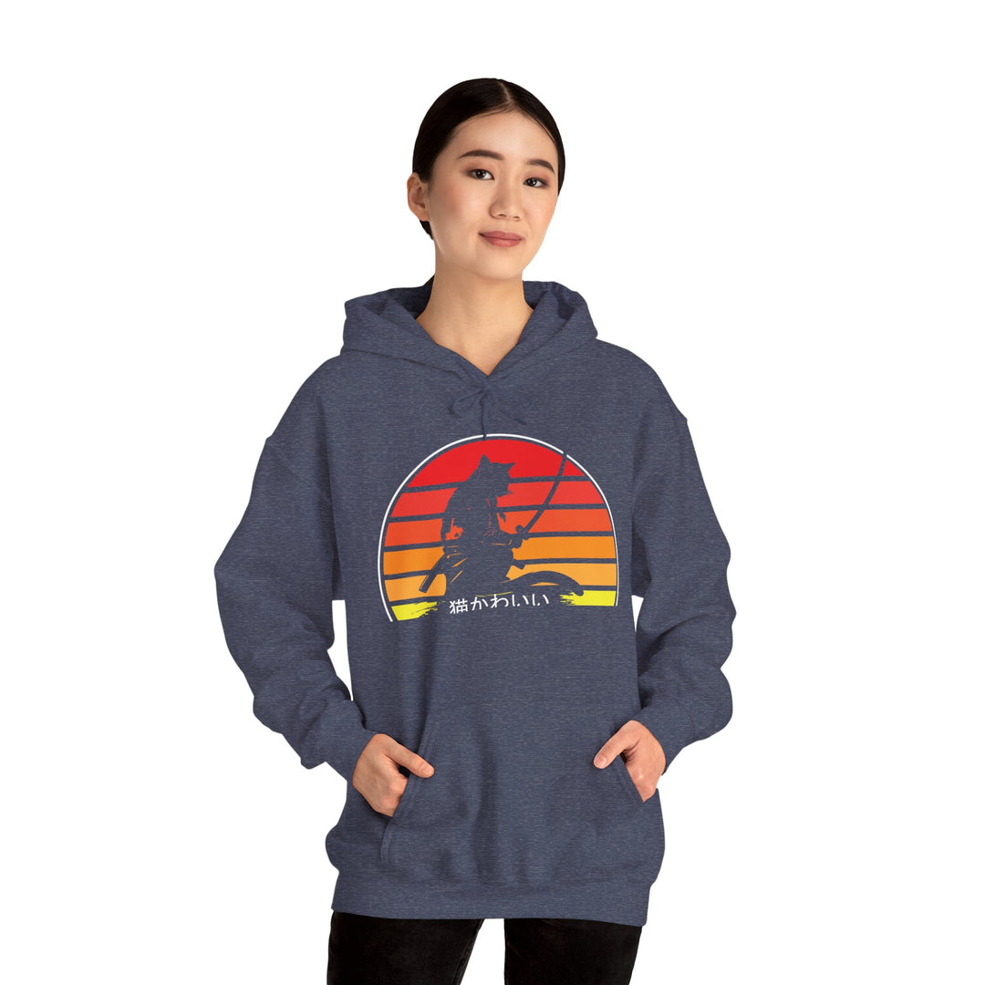 Samurai Cat Sunset Hoodie