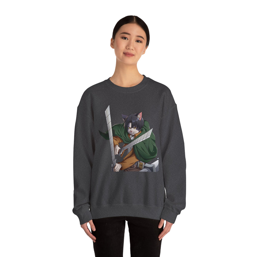 Anime-Inspired Cat Warrior Crewneck Sweatshirt, Cozy Unisex Sweatshirt, Gift for Anime Lovers, Perfect for Fall and Winter, Cute [...]