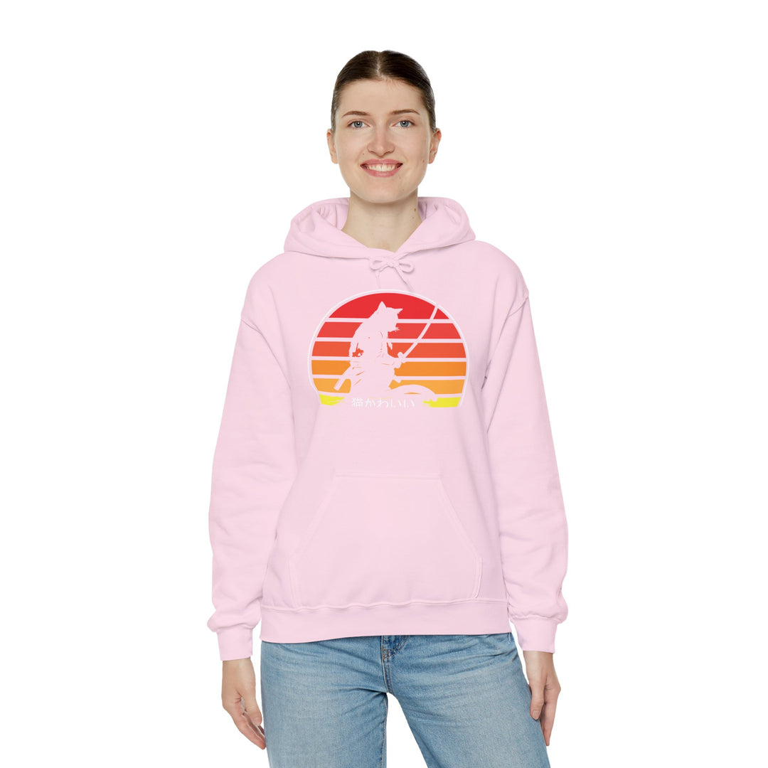 Samurai Cat Sunset Hoodie