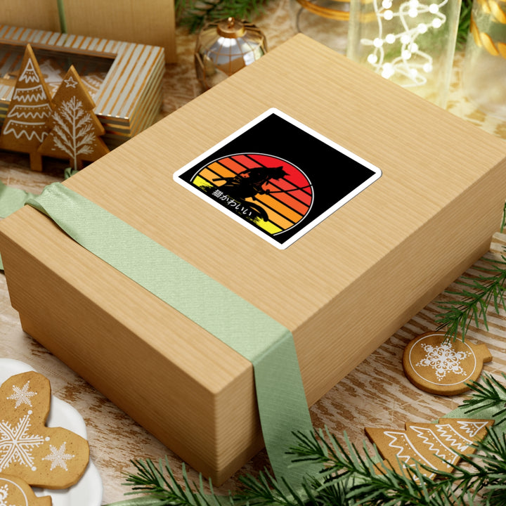 Samurai Cat Sunset Sticker