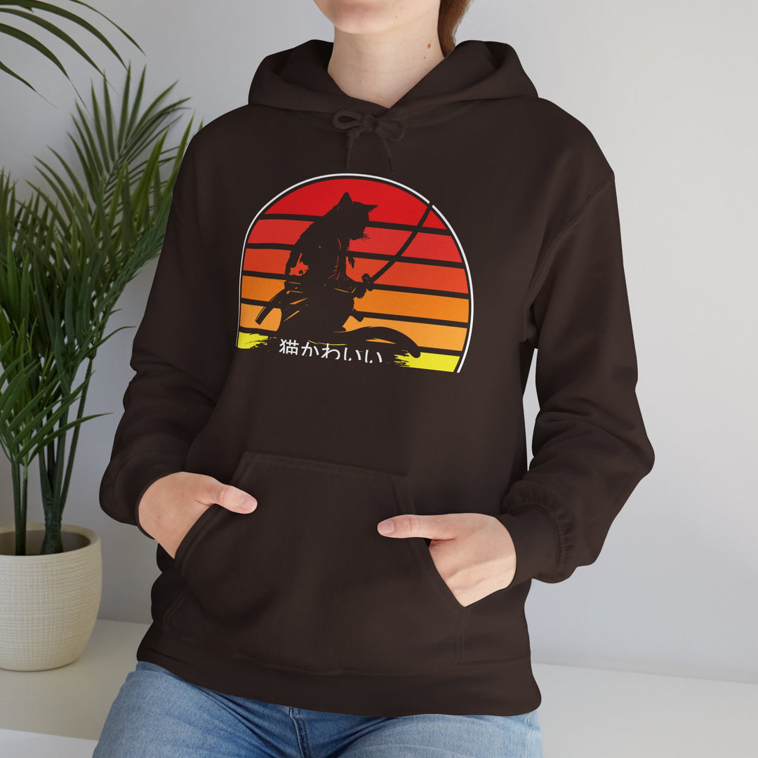 Samurai Cat Sunset Hoodie