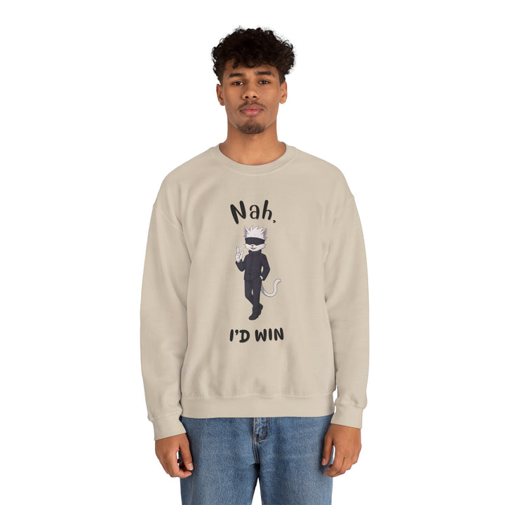 Cool Cat Sweatshirt, Funny Sweatshirt, Gift for Cat Lovers, Casual Outfit, Unisex Crewneck Sweatshirt, Unique Design