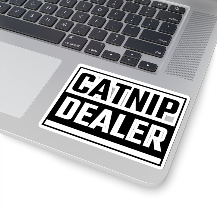 Catnip Dealer Kiss-Cut Stickers - Perfect for Cat Lovers, Laptop Decals, Pet Accents, Gifts for Cat Owners, and Humor Decor
