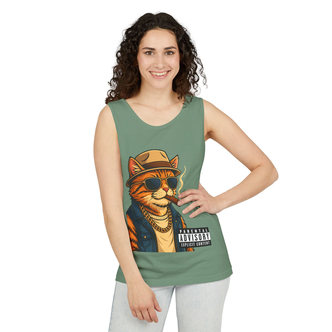 Cool Cat Unisex Tank Top - Funny Cat Graphic Tee, Summer Wear, Gift for Cat Lovers, Beach Party Essential, Casual Streetwear