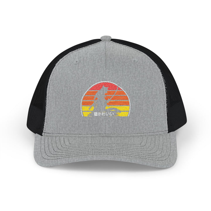 Retro Sunset Snapback Trucker Cap, Outdoor Cap, Summer Fashion Hat, Gift for Him & Her, Festival Accessory, Embroidered Cap