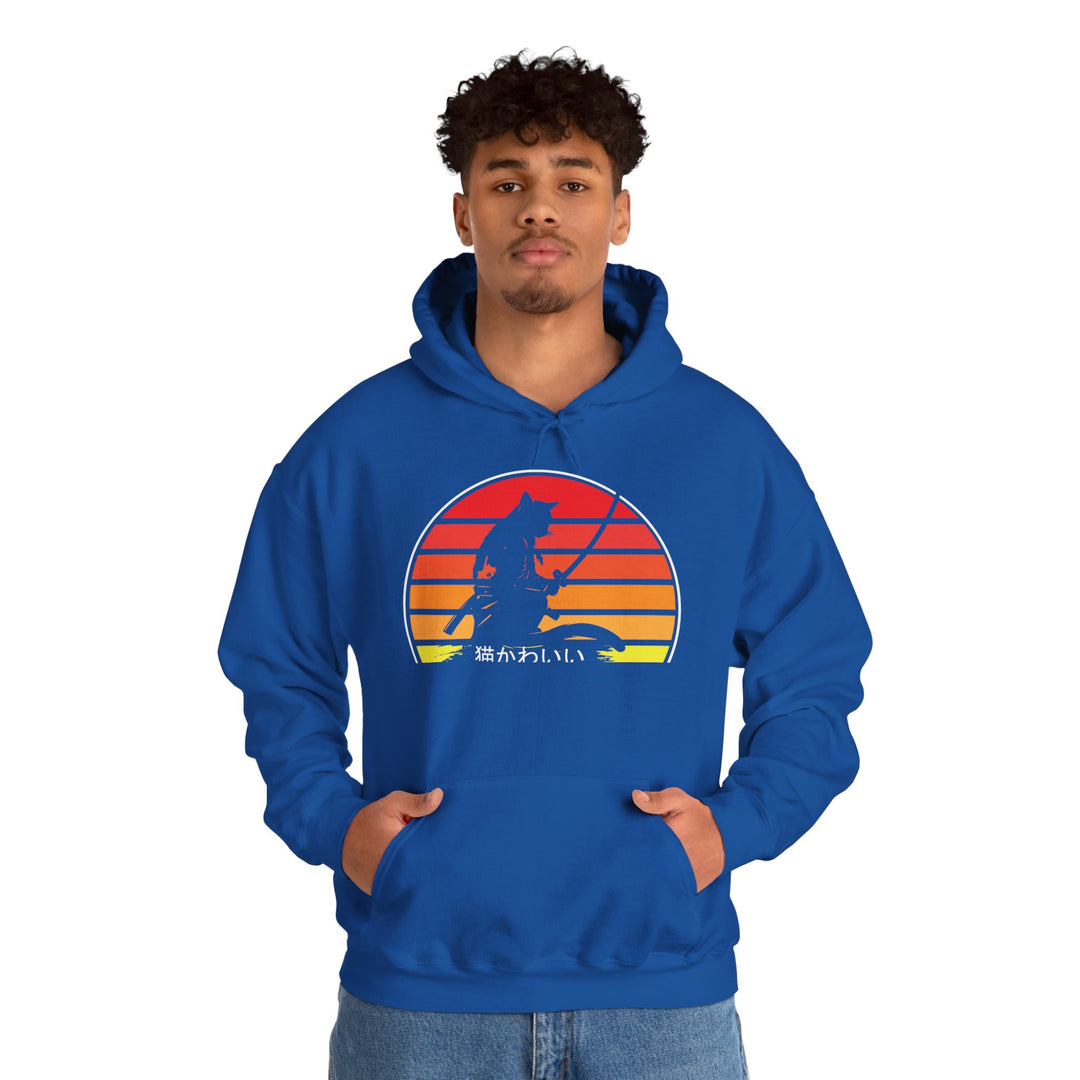 Samurai Cat Sunset Hoodie