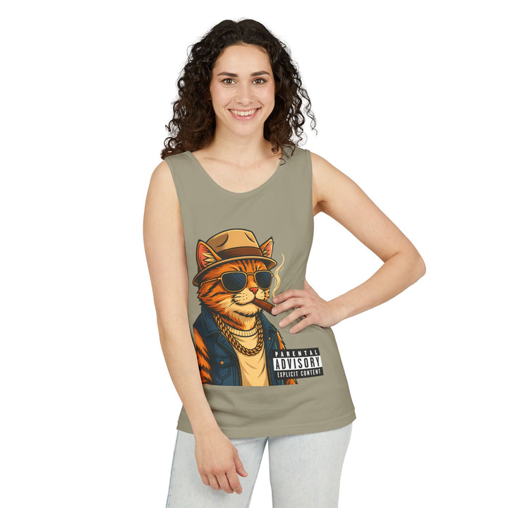 Cool Cat Unisex Tank Top - Funny Cat Graphic Tee, Summer Wear, Gift for Cat Lovers, Beach Party Essential, Casual Streetwear