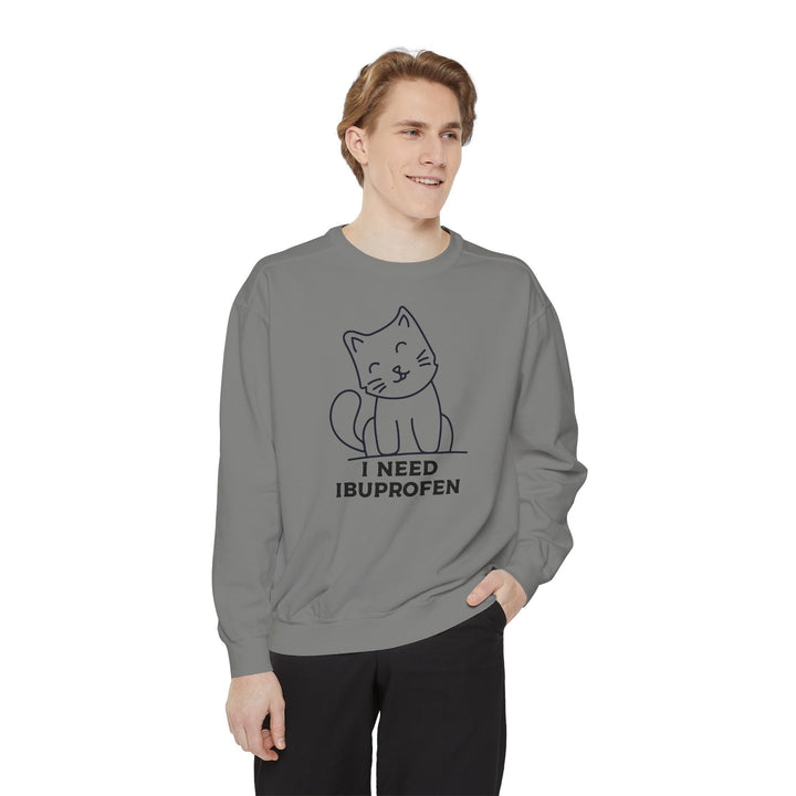 Cat-Themed Sweatshirt Featuring a Playful and Adorable Ghost Cat Holding a Candy Basket Cozy Gift for Cat Lovers Cute Animal Sweatshirt Funny Pet Apparel