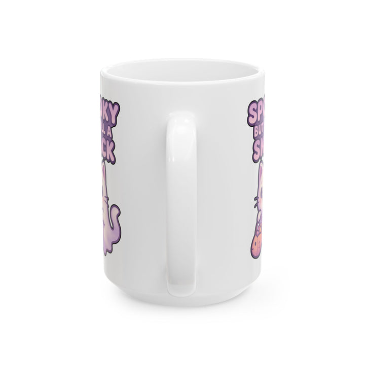 Spooky Snack Ceramic Mug - Perfect for Halloween, Coffee Lovers, Cute Gift, 11oz/15oz Mugs, Cat Lovers