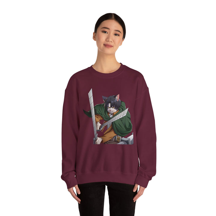 Anime-Inspired Cat Warrior Crewneck Sweatshirt, Cozy Unisex Sweatshirt, Gift for Anime Lovers, Perfect for Fall and Winter, Cute [...]