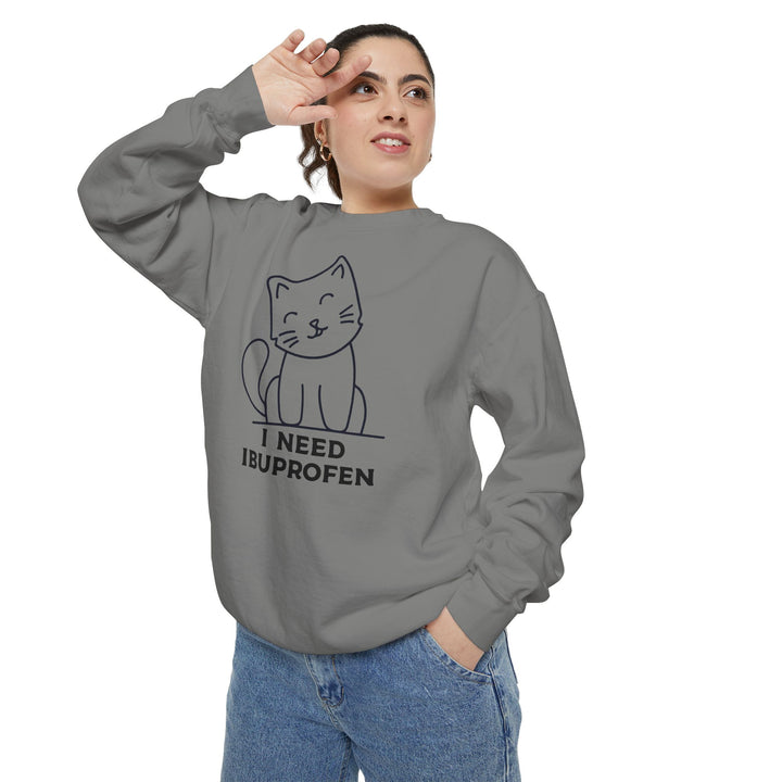 Cat-Themed Sweatshirt Featuring a Playful and Adorable Ghost Cat Holding a Candy Basket Cozy Gift for Cat Lovers Cute Animal Sweatshirt Funny Pet Apparel
