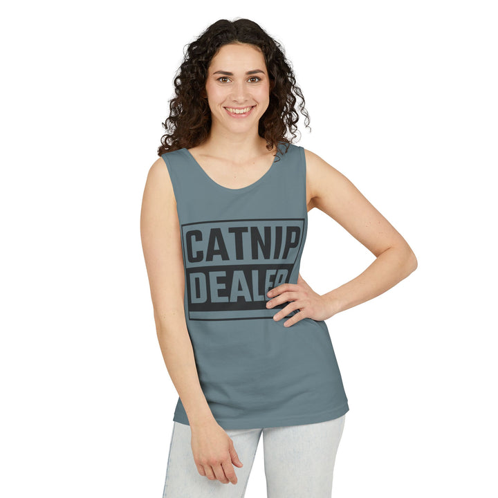 Catnip Dealer Tank Top, Funny Pet Lover Gift, Summer Sleepwear, Cat Mom Shirt, Unisex Casual Wear