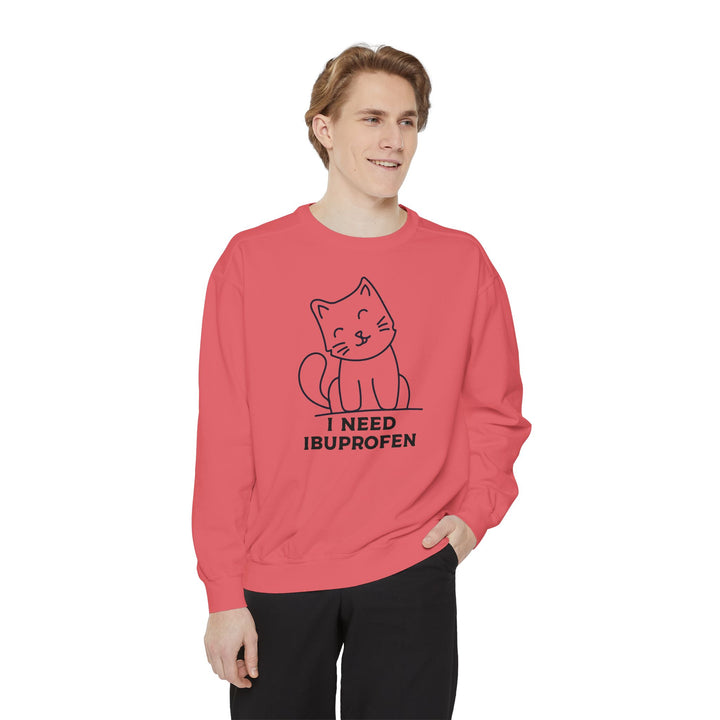 Cat-Themed Sweatshirt Featuring a Playful and Adorable Ghost Cat Holding a Candy Basket Cozy Gift for Cat Lovers Cute Animal Sweatshirt Funny Pet Apparel