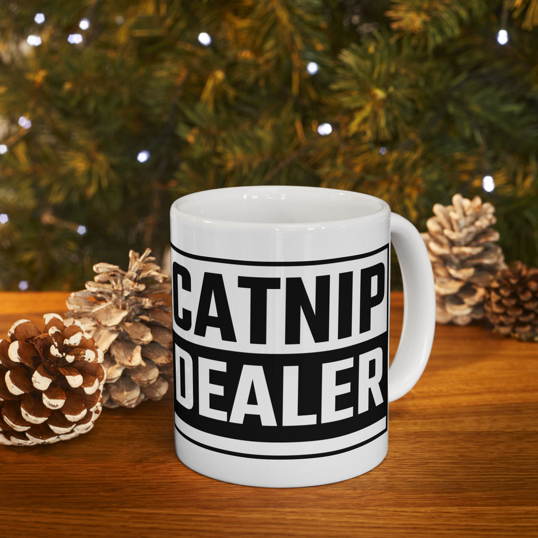 Catnip Dealer Ceramic Mug - Fun Gift for Cat Lovers, Perfect for Birthdays, Animal Enthusiasts, Home & Office Decor, Funny Coffee Cup