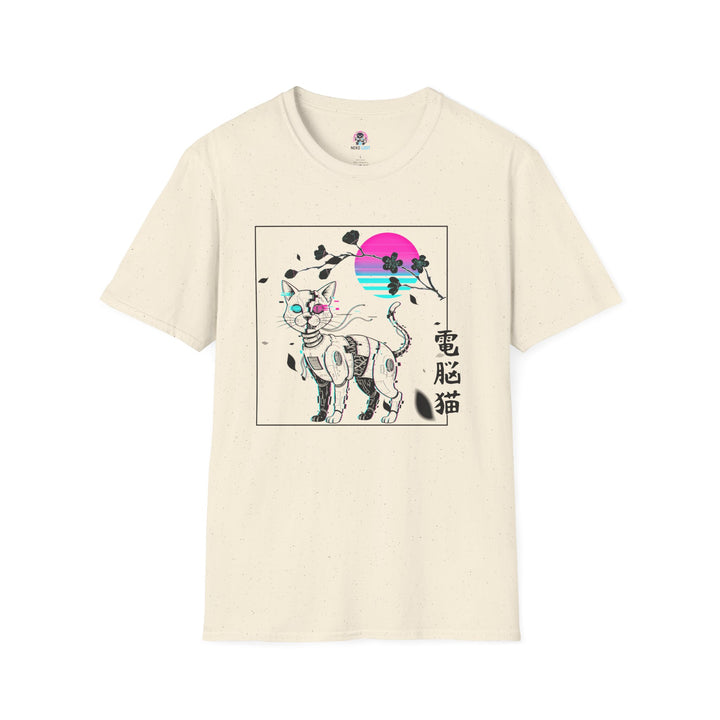 Glitchy Retro Cat-Inspired Unisex Softstyle T-Shirt