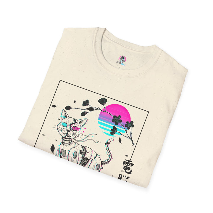 Glitchy Retro Cat-Inspired Unisex Softstyle T-Shirt