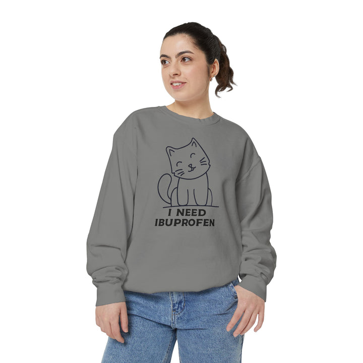 Cat-Themed Sweatshirt Featuring a Playful and Adorable Ghost Cat Holding a Candy Basket Cozy Gift for Cat Lovers Cute Animal Sweatshirt Funny Pet Apparel