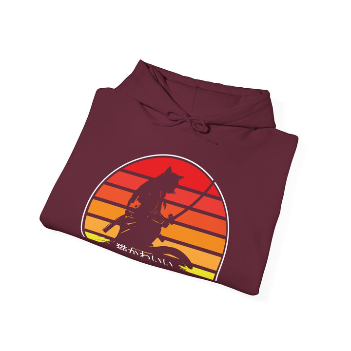 Samurai Cat Sunset Hoodie
