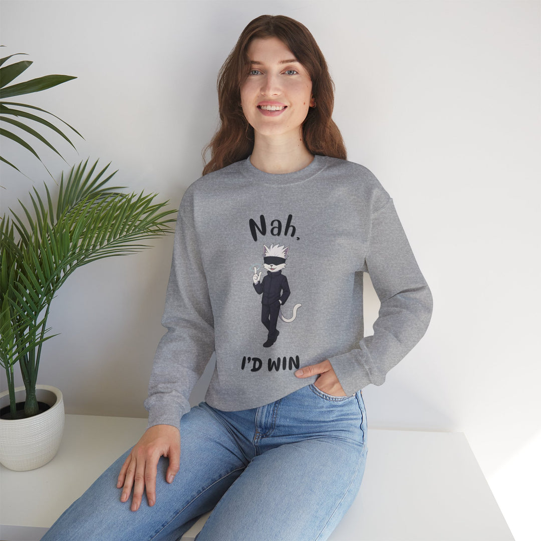 Cool Cat Sweatshirt, Funny Sweatshirt, Gift for Cat Lovers, Casual Outfit, Unisex Crewneck Sweatshirt, Unique Design