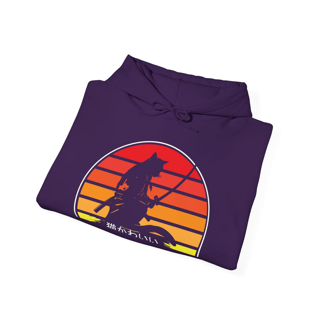 Samurai Cat Sunset Hoodie