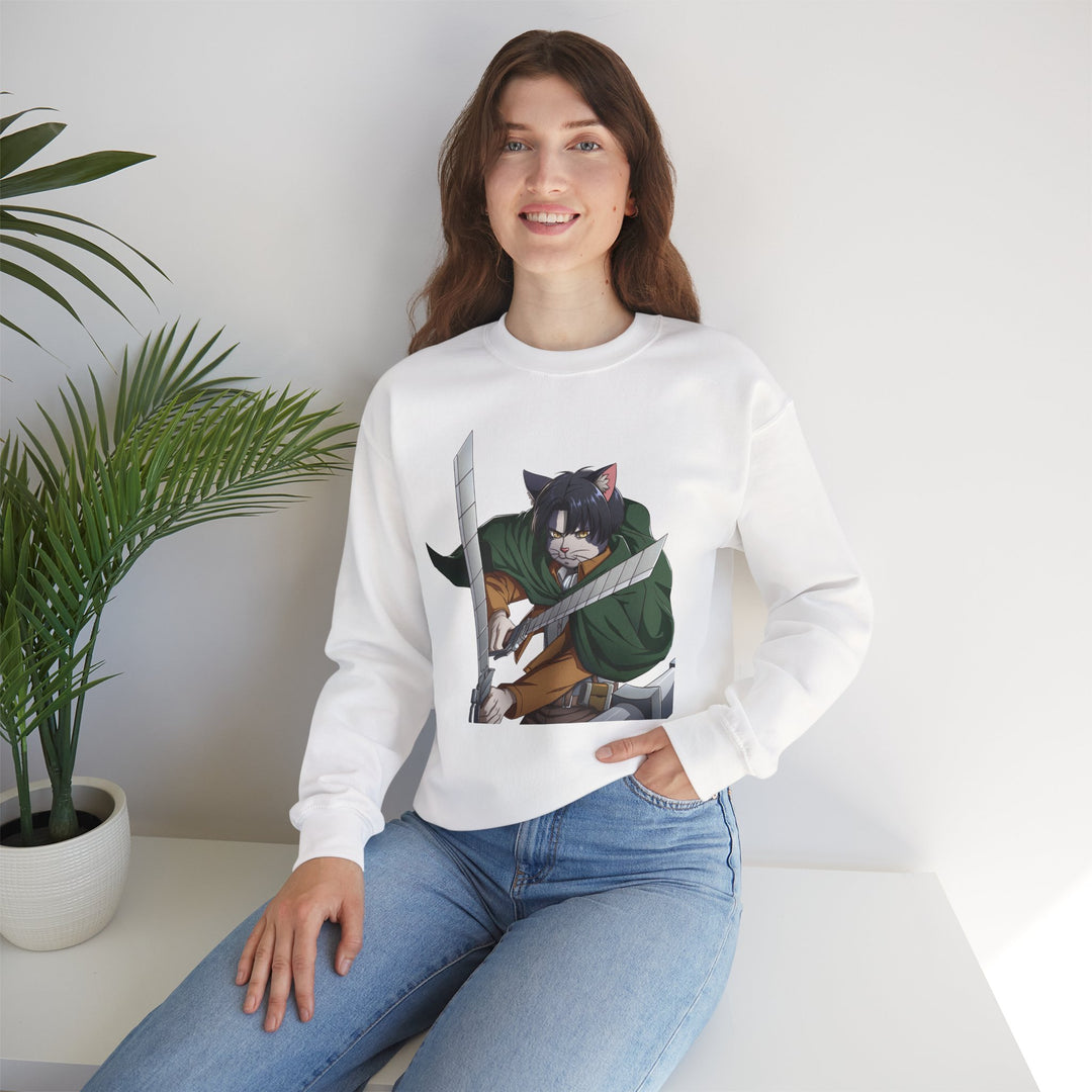 Anime-Inspired Cat Warrior Crewneck Sweatshirt, Cozy Unisex Sweatshirt, Gift for Anime Lovers, Perfect for Fall and Winter, Cute [...]