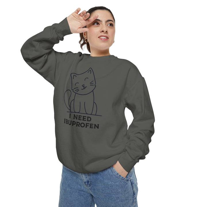 Cat-Themed Sweatshirt Featuring a Playful and Adorable Ghost Cat Holding a Candy Basket Cozy Gift for Cat Lovers Cute Animal Sweatshirt Funny Pet Apparel