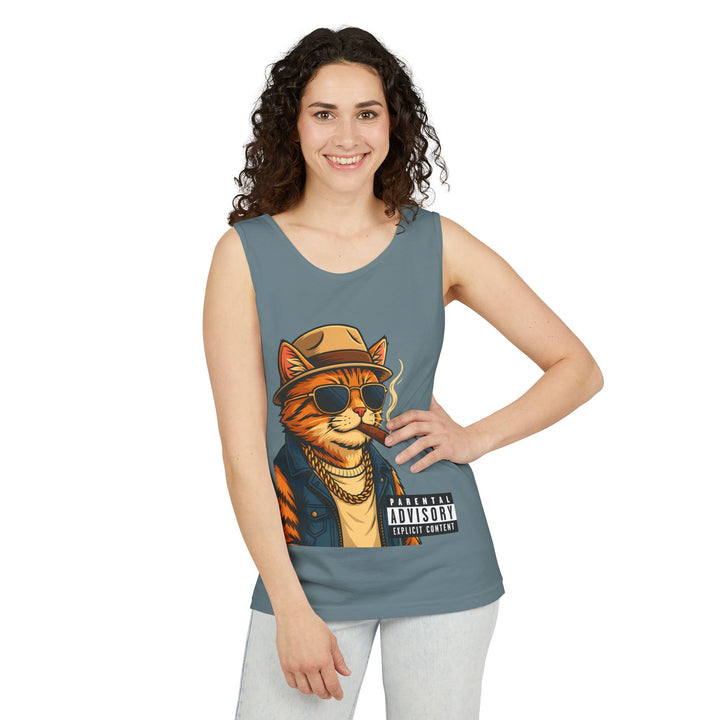 Cool Cat Unisex Tank Top - Funny Cat Graphic Tee, Summer Wear, Gift for Cat Lovers, Beach Party Essential, Casual Streetwear