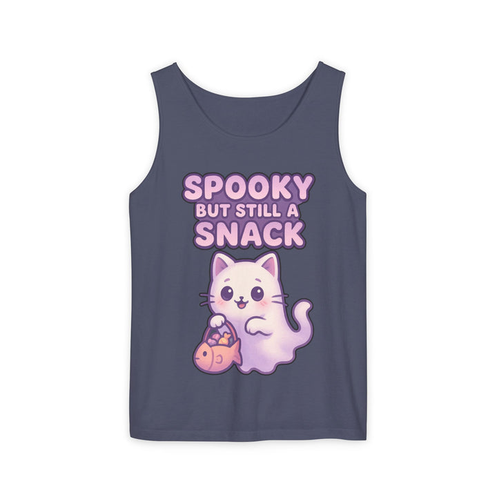 Spooky Snack Unisex Tank Top, Cute Cat Shirt, Halloween Apparel, Casual Wear, Gift for Cat Lovers, Summer Style