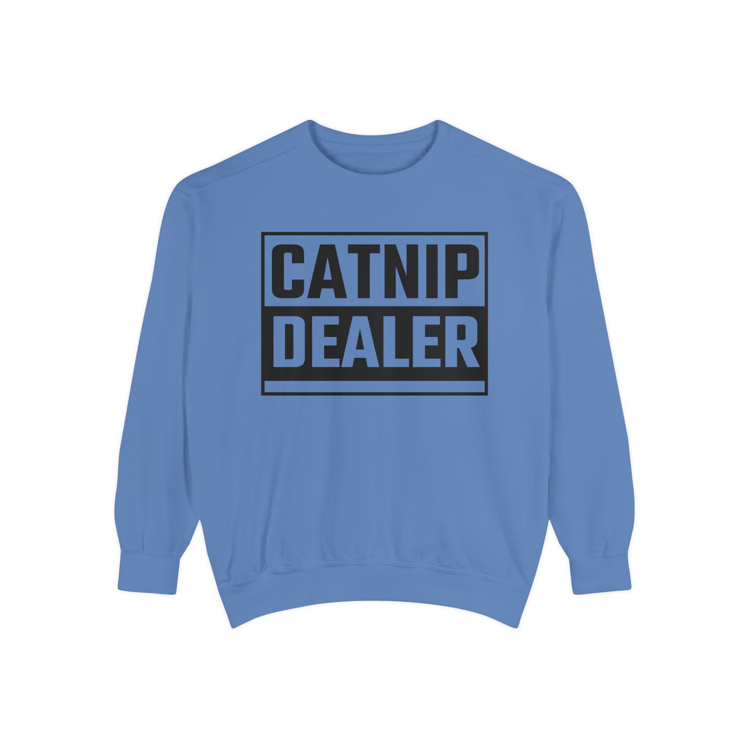 Catnip Dealer Sweatshirt Featuring a Bold and Humorous Black and White Typographic Design for Cat Lovers and Pet Owners Perfect Gift for Cat Parents Unisex Sweater for Every Season
