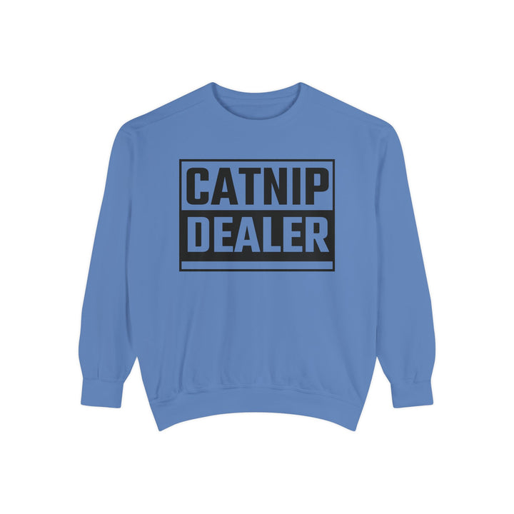 Catnip Dealer Sweatshirt Featuring a Bold and Humorous Black and White Typographic Design for Cat Lovers and Pet Owners Perfect Gift for Cat Parents Unisex Sweater for Every Season
