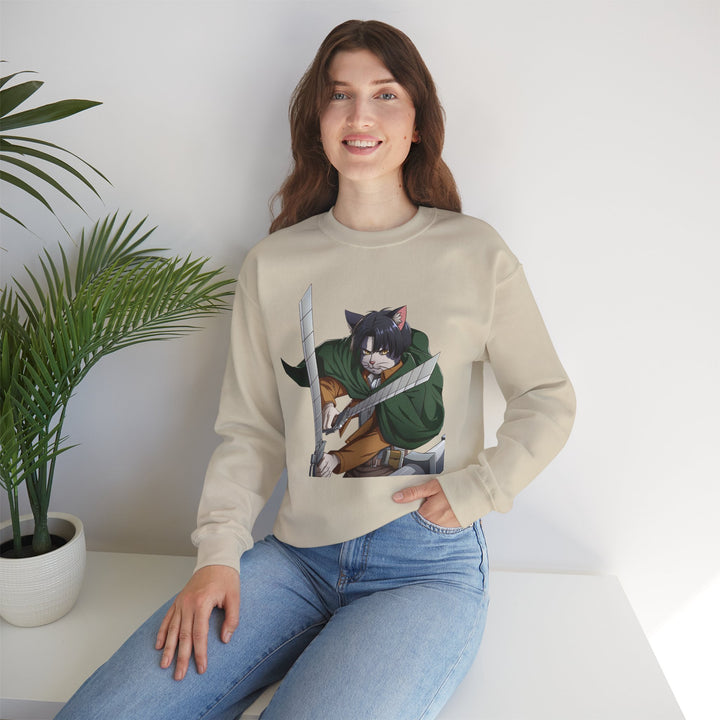 Anime-Inspired Cat Warrior Crewneck Sweatshirt, Cozy Unisex Sweatshirt, Gift for Anime Lovers, Perfect for Fall and Winter, Cute [...]