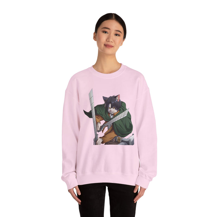 Anime-Inspired Cat Warrior Crewneck Sweatshirt, Cozy Unisex Sweatshirt, Gift for Anime Lovers, Perfect for Fall and Winter, Cute [...]