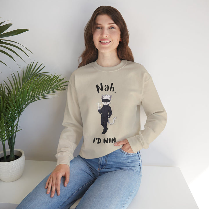 Cool Cat Sweatshirt, Funny Sweatshirt, Gift for Cat Lovers, Casual Outfit, Unisex Crewneck Sweatshirt, Unique Design