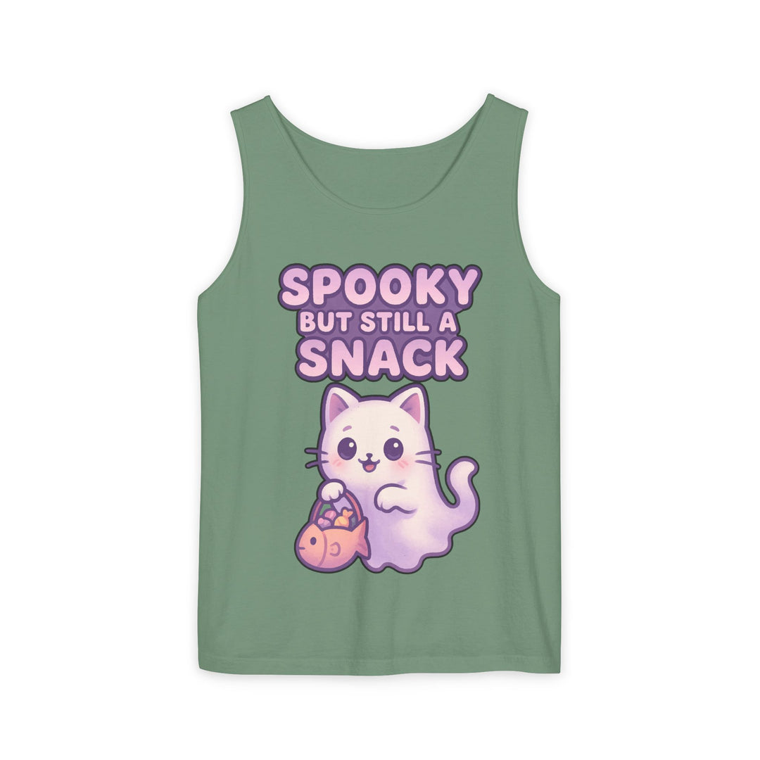 Spooky Snack Unisex Tank Top, Cute Cat Shirt, Halloween Apparel, Casual Wear, Gift for Cat Lovers, Summer Style